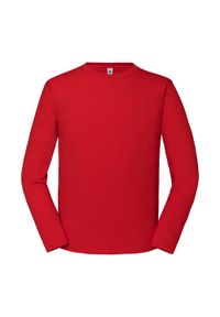 FRUIT OF THE LOOM - Koszulka Z Długim Rękawem Unisex Dla Dorosłych Iconic 195. Kolor: czerwony. Długość rękawa: długi rękaw. Długość: długie