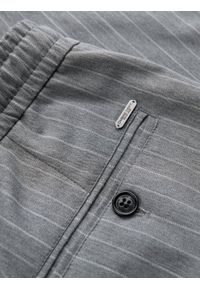Ombre Clothing - Spodnie męskie z gumką w pasie - ciemnoszare V1 OM-PACP-0130 - XXL. Kolor: szary. Materiał: poliester, elastan