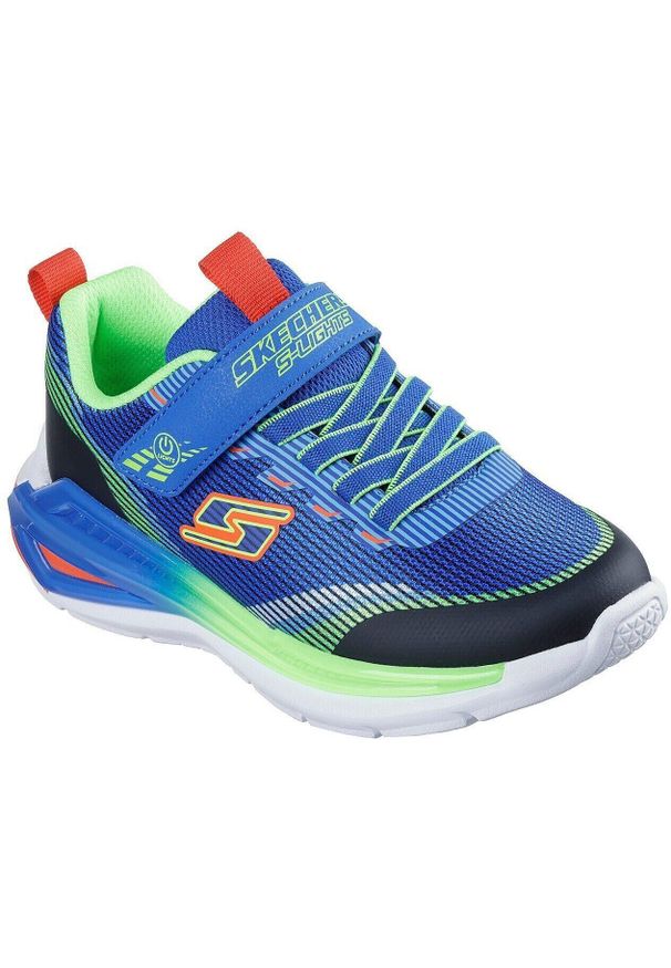 skechers - Adidasy Skechers S Lights-tri-namics 2.0, Dzieci. Okazja: na uczelnię. Kolor: zielony, niebieski, wielokolorowy. Materiał: materiał. Model: Skechers Sport. Sport: joga i pilates