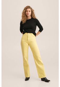 mango - Mango jeansy Kaia damskie high waist. Stan: podwyższony. Kolor: żółty #5