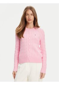 TOMMY HILFIGER - Tommy Hilfiger Kardigan WW0WW46514 Różowy Regular Fit. Kolor: różowy. Materiał: bawełna #1