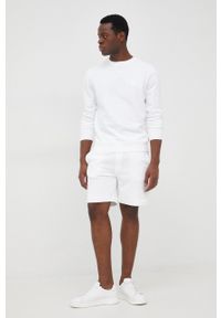 BOSS bluza bawełniana BOSS CASUAL 50468443 męska kolor biały gładka. Okazja: na co dzień. Kolor: biały. Materiał: bawełna. Wzór: gładki, aplikacja. Styl: casual #4