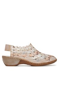 Rieker Sandały 47156-43 Beżowy. Kolor: beżowy. Materiał: skóra