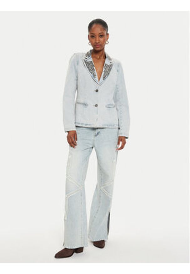 One Teaspoon Marynarka 26469 Niebieski Relaxed Fit. Kolor: niebieski. Materiał: bawełna