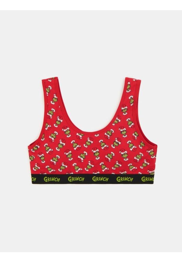 Sinsay - Top ze wzorem Grinch - czerwony. Kolor: czerwony