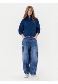 Guess Jeans Bluza W5YQ10 KCXQ1 Granatowy Regular Fit. Kolor: niebieski. Materiał: bawełna #3