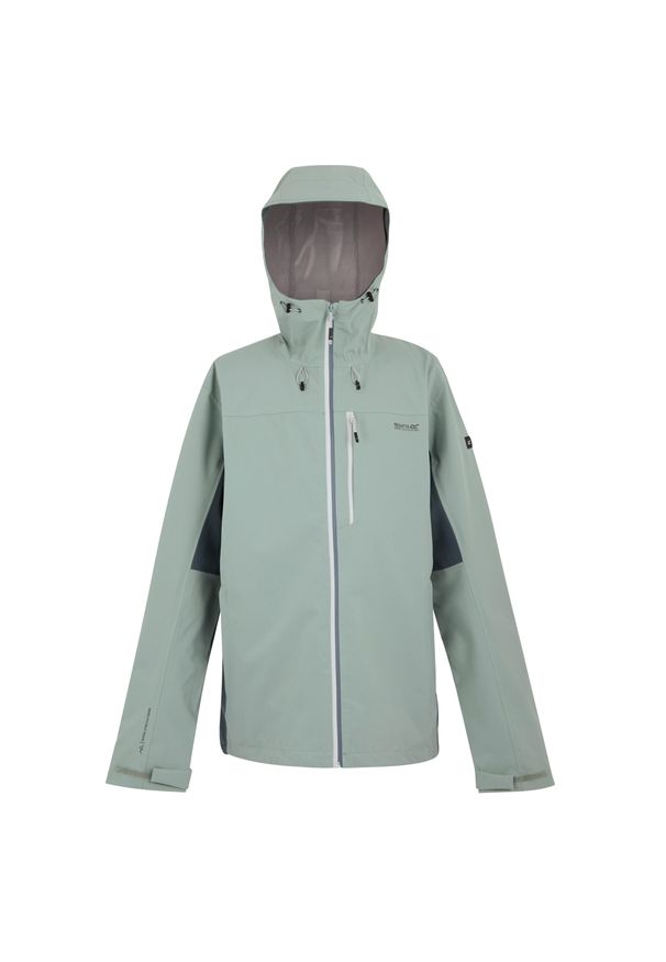 Regatta - Męska Kurtka Wodoodporna Birchdale II. Kolor: niebieski, szary, wielokolorowy. Sezon: jesień. Sport: turystyka piesza