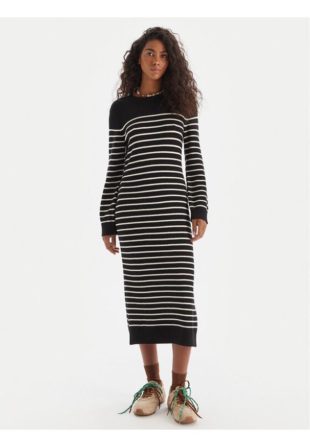 Roxy Sukienka dzianinowa Cool Waves SD ERJKD03536 Czarny Regular Fit. Kolor: czarny. Materiał: wiskoza