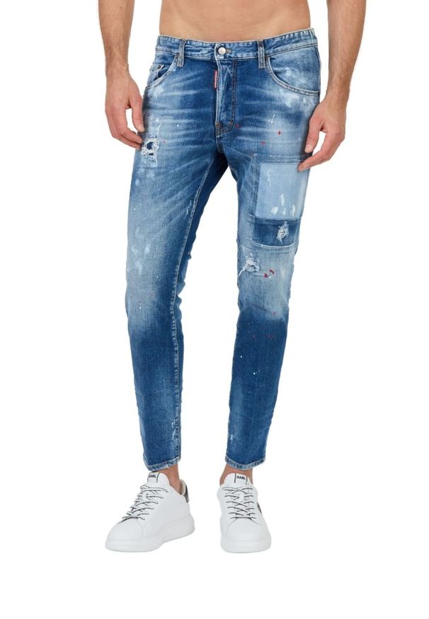 DSQUARED2 Niebieskie jeansy Skater Jean. Kolor: niebieski