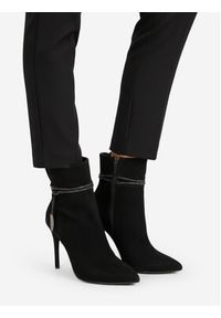 Eva Minge Botki EO-EVA-H1092-1 Czarny. Kolor: czarny. Materiał: zamsz, skóra #5