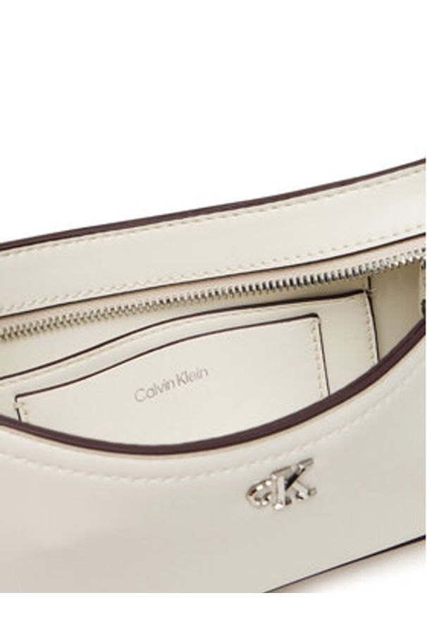 Calvin Klein Torebka Ck Small Shoulder Bag LV04F3170G Biały. Kolor: biały. Materiał: skórzane