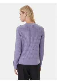 TOMMY HILFIGER - Tommy Hilfiger Sweter Fine WW0WW44993 Fioletowy Regular Fit. Kolor: fioletowy. Materiał: bawełna #5