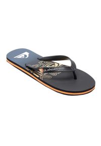 Japonki plażowe męskie Quiksilver Molokai Wordblock. Okazja: na plażę. Kolor: niebieski, czarny, wielokolorowy. Styl: sportowy