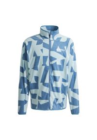 Adidas - Bluza Terrex Multi Printed Full-Zip Fleece. Kolor: szary, niebieski, wielokolorowy. Materiał: materiał, polar