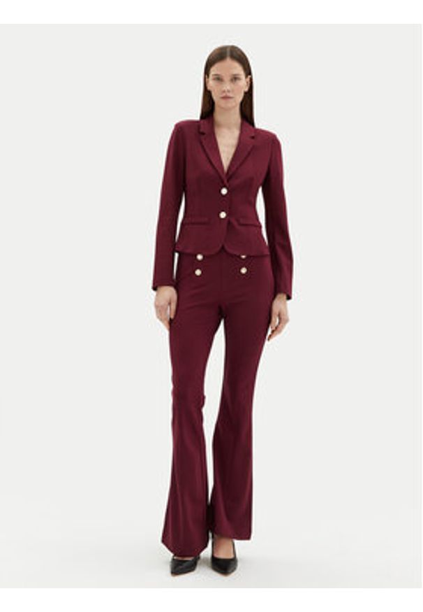Motivi Marynarka Q602Q000735N Bordowy Slim Fit. Kolor: czerwony. Materiał: wiskoza