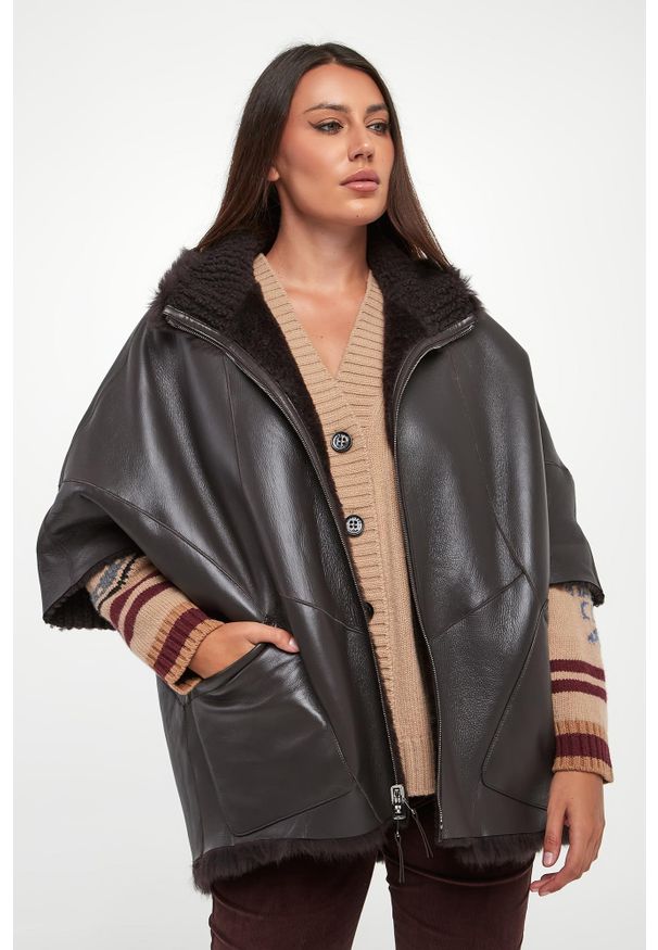 Kamizelka damska dwustronna futrzana DIEGO M. Materiał: futro