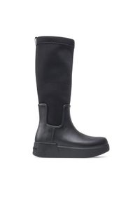 Calvin Klein Kozaki Rain Boot Wedge High HW0HW01264 Czarny. Kolor: czarny. Materiał: materiał #1