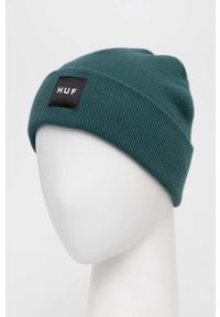 HUF czapka kolor zielony z cienkiej dzianiny. Kolor: zielony. Materiał: dzianina #3
