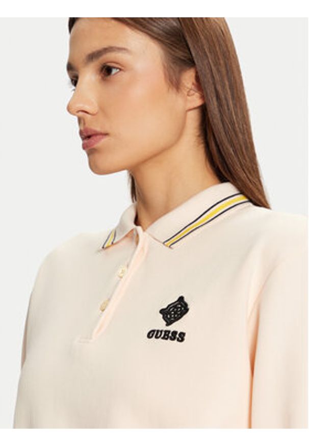Guess Bluza V5RQ01 KCLD1 Écru Regular Fit. Materiał: bawełna, syntetyk