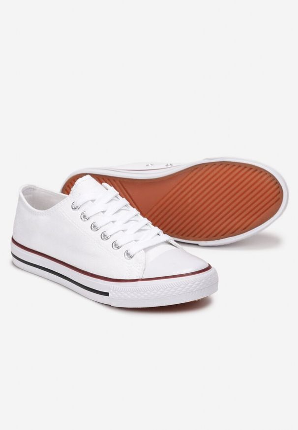 Born2be - Białe Trampki Chloris. Okazja: na co dzień, na spacer. Kolor: biały. Materiał: jeans. Styl: elegancki, casual