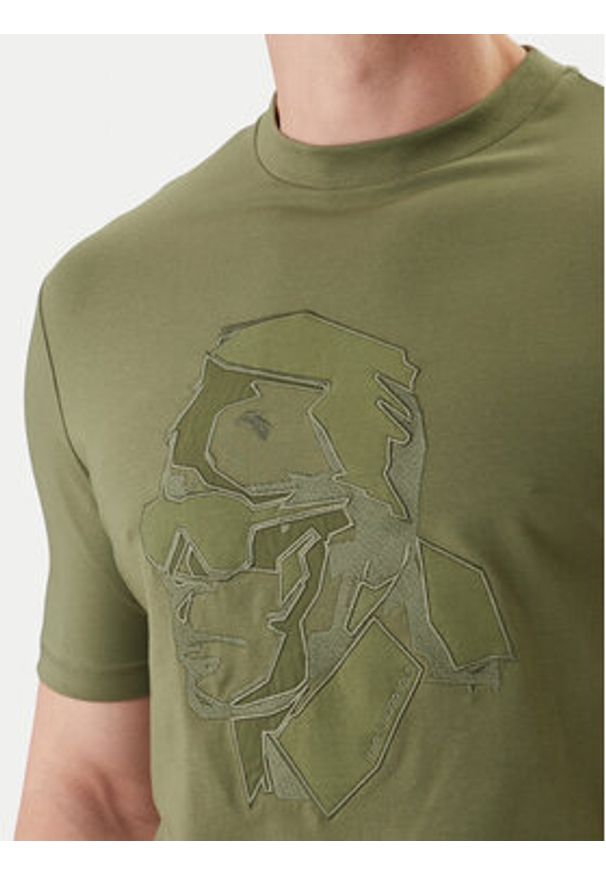 Karl Lagerfeld - KARL LAGERFELD T-Shirt 755036 562221 Zielony Loose Fit. Typ kołnierza: dekolt w karo. Kolor: zielony. Materiał: bawełna