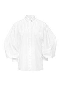 ANIA KUCZYŃSKA - Biała bawełniana koszula z marszczeniami Venus. Typ kołnierza: kołnierzyk klasyczny. Kolor: biały. Materiał: bawełna. Styl: klasyczny, elegancki #4