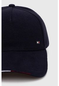 TOMMY HILFIGER - Tommy Hilfiger czapka z daszkiem kolor granatowy melanżowa. Kolor: niebieski. Wzór: melanż #2