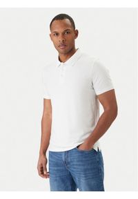 Calvin Klein Polo LV04LF200G Biały Slim Fit. Typ kołnierza: polo. Kolor: biały. Materiał: bawełna #1