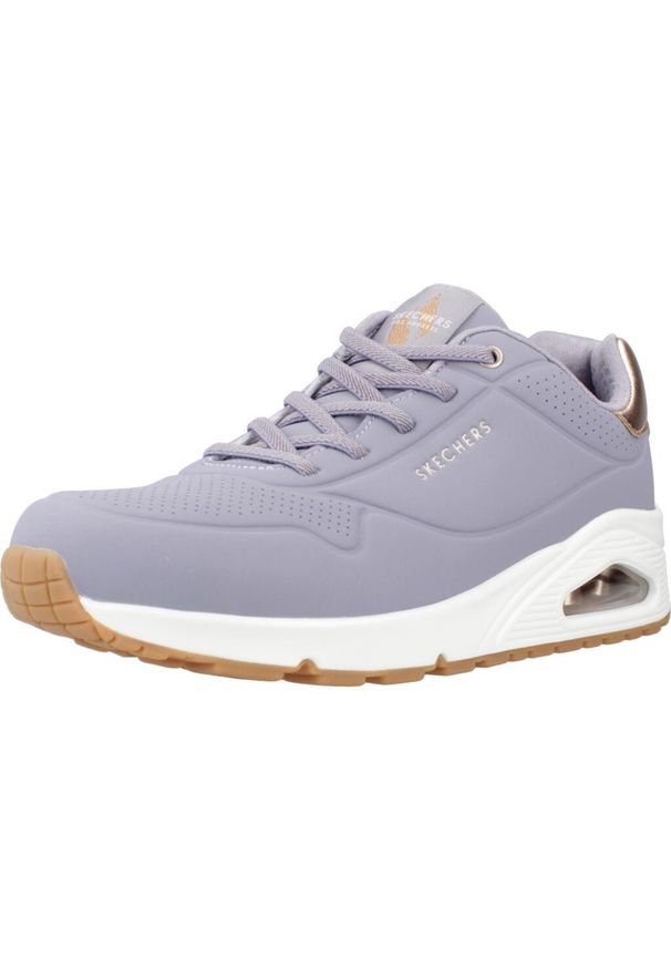skechers - Buty SKECHERS UNO - SHIMMER AWAY Fioletowy. Kolor: fioletowy. Materiał: syntetyk, tkanina. Model: Skechers Sport. Sport: turystyka piesza