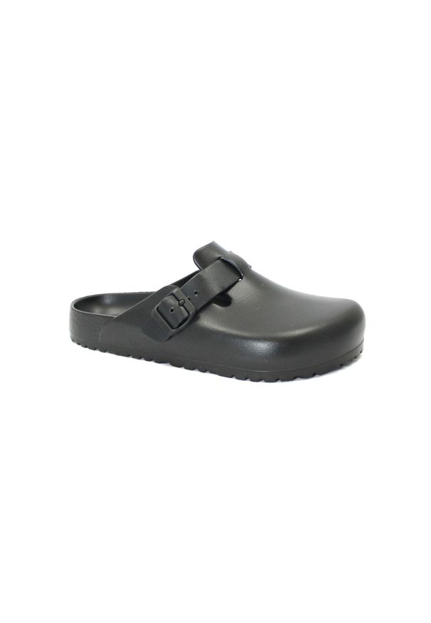 Klapki męskie Birkenstock Boston Eva. Zapięcie: bez zapięcia. Kolor: czarny. Materiał: materiał, syntetyk. Szerokość cholewki: normalna. Sport: turystyka piesza