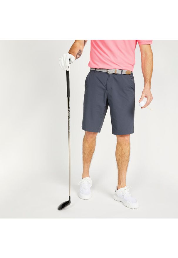 INESIS - Spodenki do golfa męskie Inesis WW500. Kolor: szary. Materiał: poliamid, poliester, elastan, materiał. Sport: golf