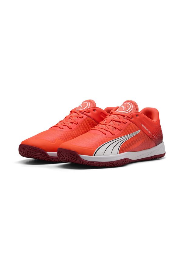 Buty do piłki ręcznej męskie Puma Accelerate Turbo. Kolor: biały, czerwony, wielokolorowy. Materiał: materiał, syntetyk