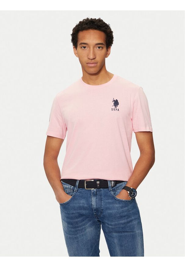 U.S. Polo Assn. T-Shirt MUP3311 Różowy Slim Fit. Typ kołnierza: polo. Kolor: różowy. Materiał: bawełna