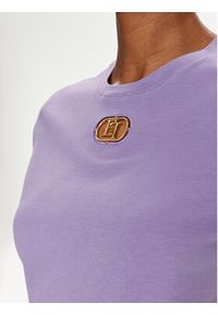 Elisabetta Franchi T-Shirt MA-52N-41E2-V180 Fioletowy Regular Fit. Kolor: fioletowy. Materiał: bawełna #4