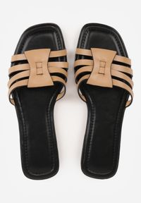 Born2be - Ciemnobeżowe Klapki z Cienkimi Paseczkami Helarah. Okazja: na co dzień, na spacer. Kolor: beżowy. Styl: casual, klasyczny, elegancki #3