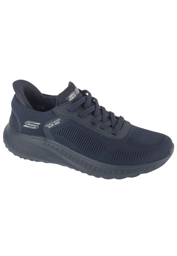 skechers - Buty sportowe Sneakersy męskie, Slip-Ins: BOBS Squad Chaos - Solid Step,slip-ins. Kolor: niebieski. Sport: turystyka piesza