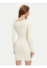 Guess Sukienka dzianinowa W5YK28 Z30I2 Écru Slim Fit. Materiał: wiskoza #4