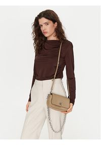 Calvin Klein Jeans Torebka K60K613049 Beżowy. Kolor: beżowy. Materiał: skórzane #4
