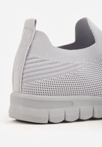 Born2be - Szare Sznurowane Buty Sportowe Sneakersy z Siateczki Caeolea. Okazja: na co dzień. Kolor: szary. Materiał: jeans. Sport: fitness, joga i pilates #3