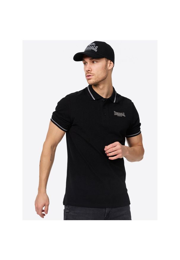Polo Lonsdale Causton. Typ kołnierza: polo. Kolor: czarny