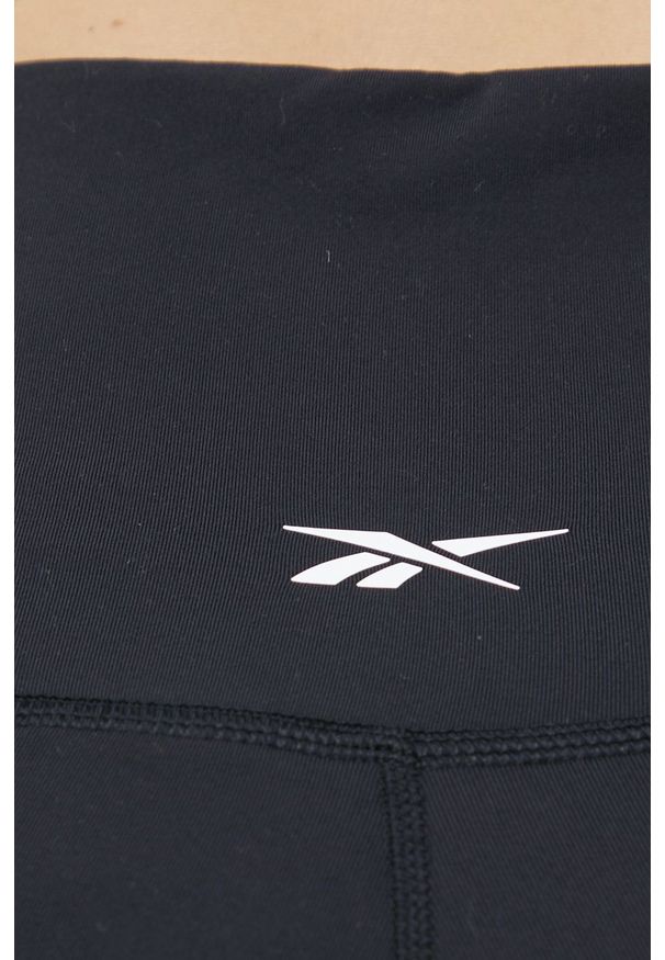 Reebok - Legginsy. Kolor: czarny. Materiał: dzianina, skóra
