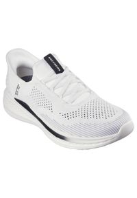 skechers - Buty sportowe SLIP-INS męskie Skechers Slade Quinto. Kolor: biały. Materiał: materiał. Szerokość cholewki: normalna