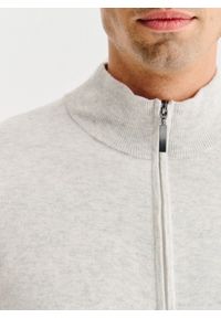 Pako Lorente - PAKO LORENTE - Jasnoszary rozpinany sweter z kieszeniami. Okazja: na co dzień. Kolor: szary. Materiał: poliamid, wełna, bawełna. Styl: casual #5