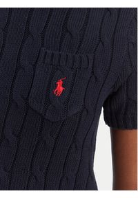 Polo Ralph Lauren Sweter 211971873006 Granatowy Slim Fit. Typ kołnierza: polo. Kolor: niebieski. Materiał: bawełna #4