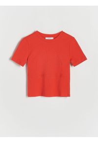 Reserved - Bawełniany t-shirt - czerwony. Kolor: czerwony. Materiał: bawełna #1