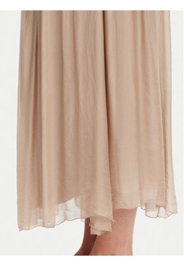 ViCOLO Spódnica midi TD0022 Beżowy Regular Fit. Kolor: beżowy. Materiał: len