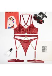 Intica - Komplet bielizny z łańcuszkami na romantyczne wieczory Serin. Kolor: czerwony. Materiał: materiał #1