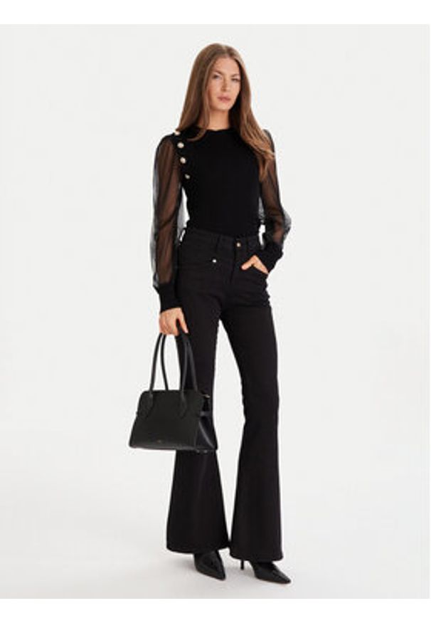 Morgan Bluzka 252-MALIA Czarny Regular Fit. Kolor: czarny. Materiał: wiskoza