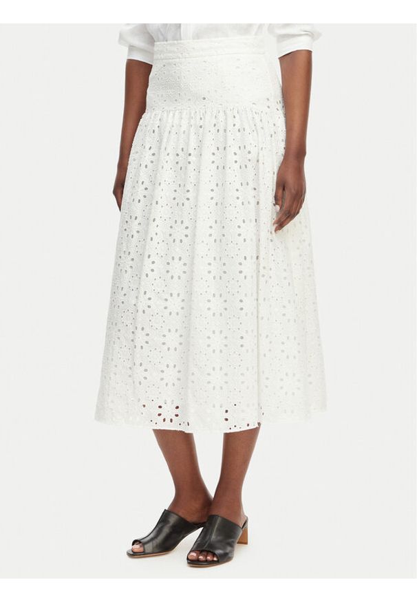 Marella Spódnica maxi Ballo 2615101042 Biały Regular Fit. Kolor: biały. Materiał: bawełna