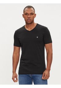 Calvin Klein Jeans T-Shirt Embro Badge J30J325212 Czarny Slim Fit. Kolor: czarny. Materiał: bawełna